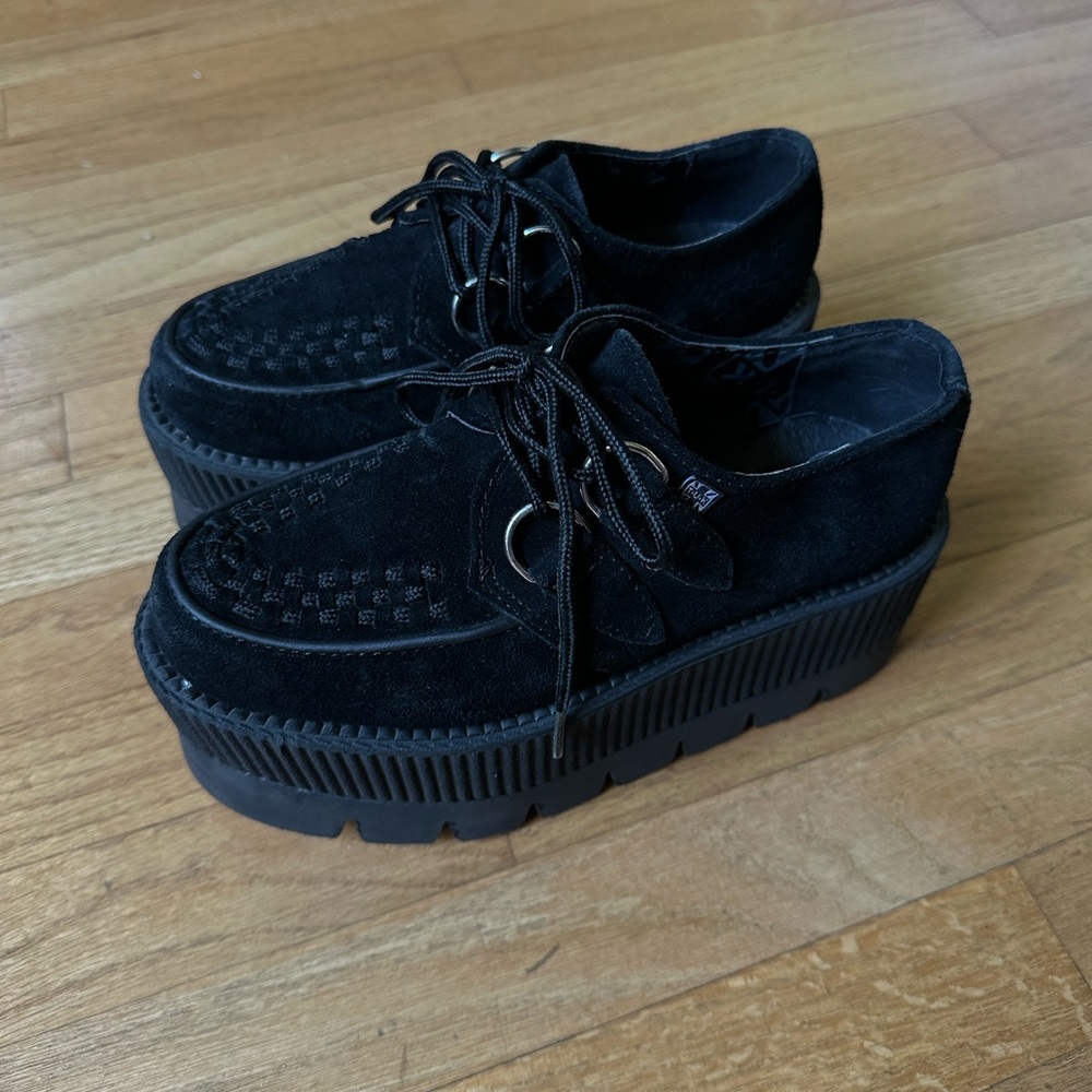Women’s T.U.K Black Suede Classic Platform Creeper